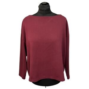 H&M Burgundy Exposed Zip Career Wear Top Size XL